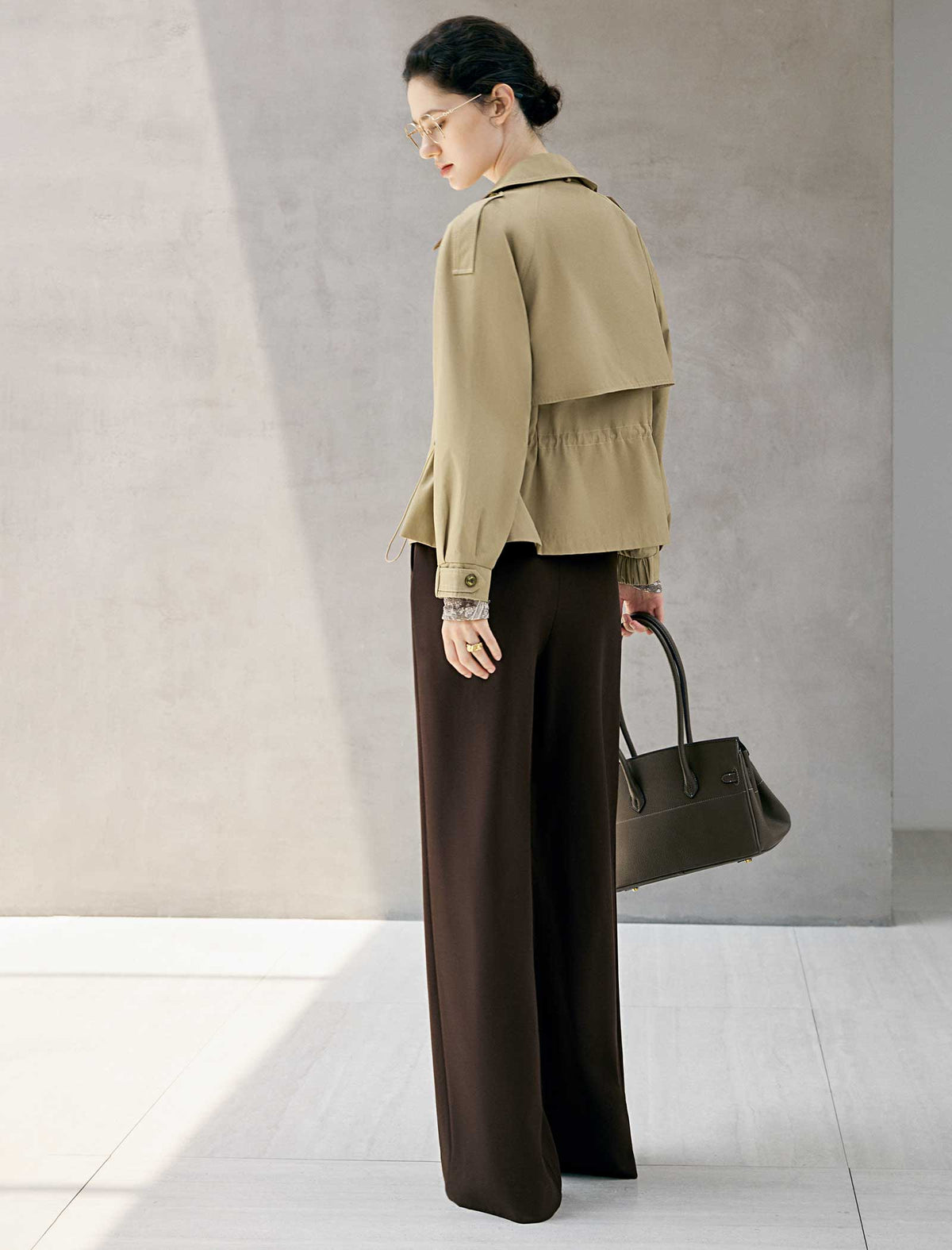 Collared Button Front Long Sleeve Jacket