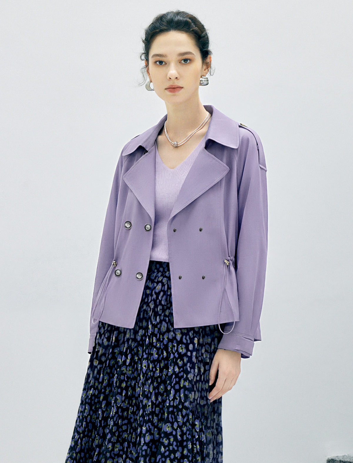 Short Double Breasted Trench Coat