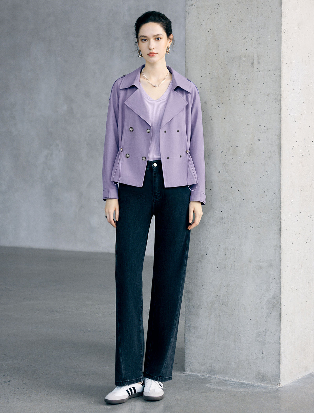 Short Double Breasted Trench Coat