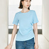Textured Slim Fit Round Neck Top - Blue