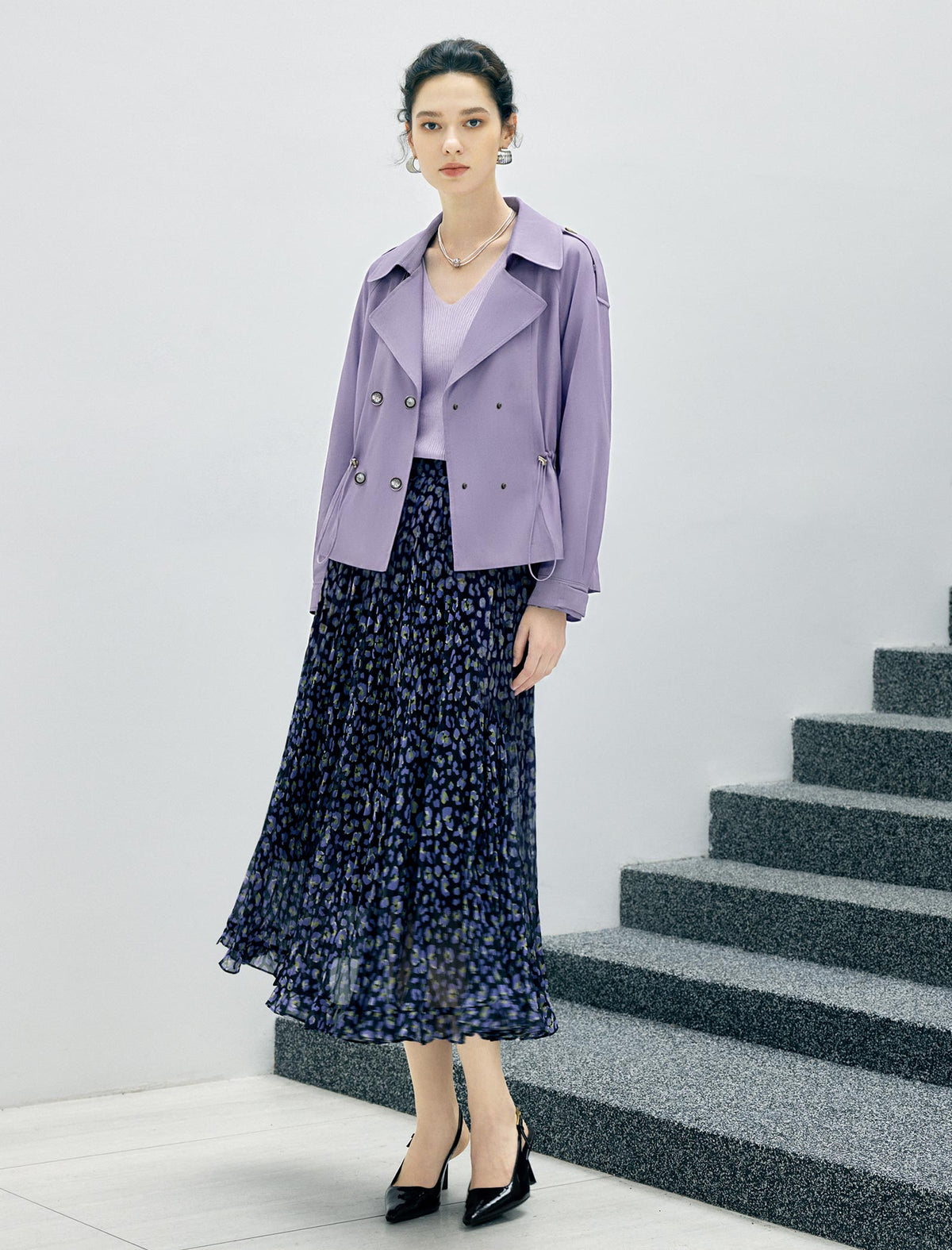 Short Double Breasted Trench Coat