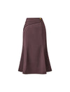 Fishtail Midi Skirt with Decorative Waist