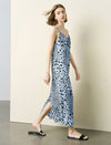 Leopard Print Slip Silk Maxi Dress