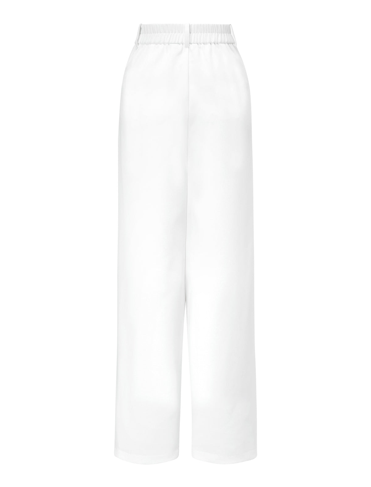 White Wide Leg high-waisted Dress Pants