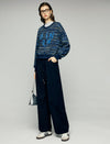 Wool Blend Drawstring Pleated Pocket Wide-Leg Pants