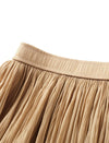 Crinkled Metallic Midi Skirt