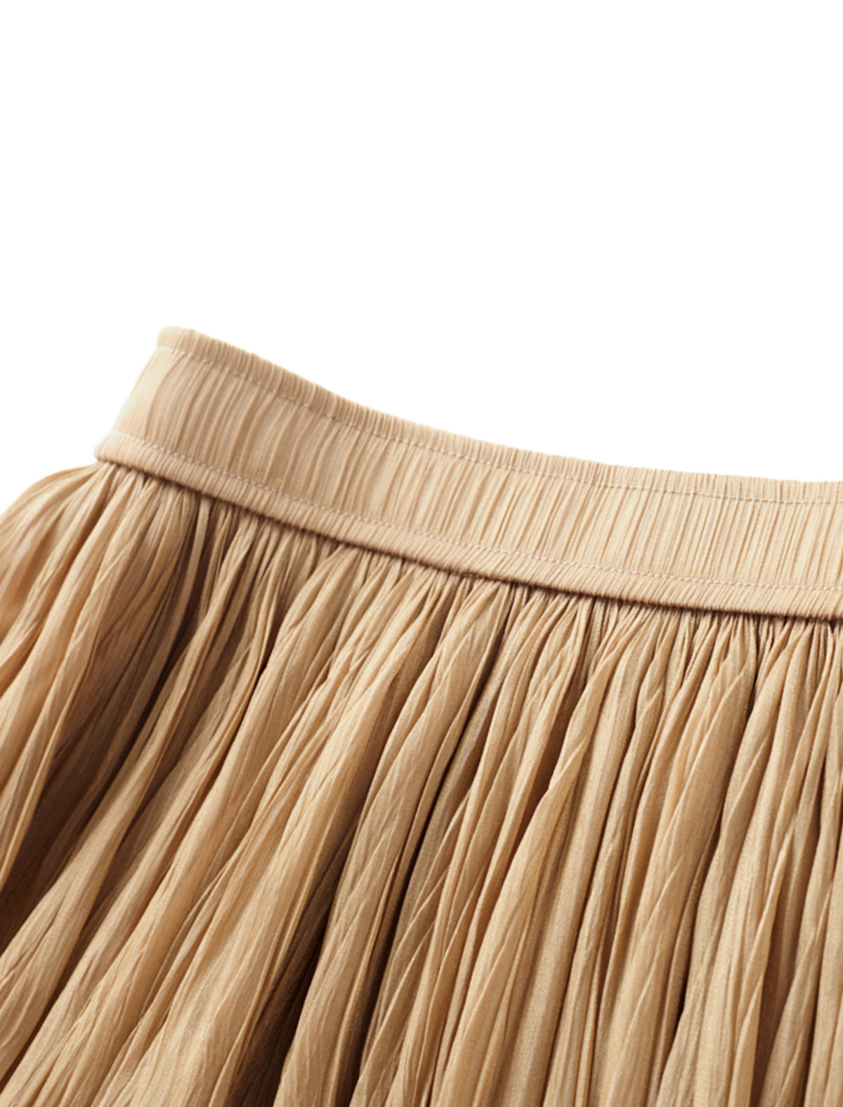 Crinkled Metallic Midi Skirt