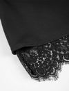 Solid Color Lace Hem Midi Skirt