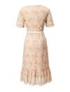 Floral Lace Ruffled Hem Midi Dress