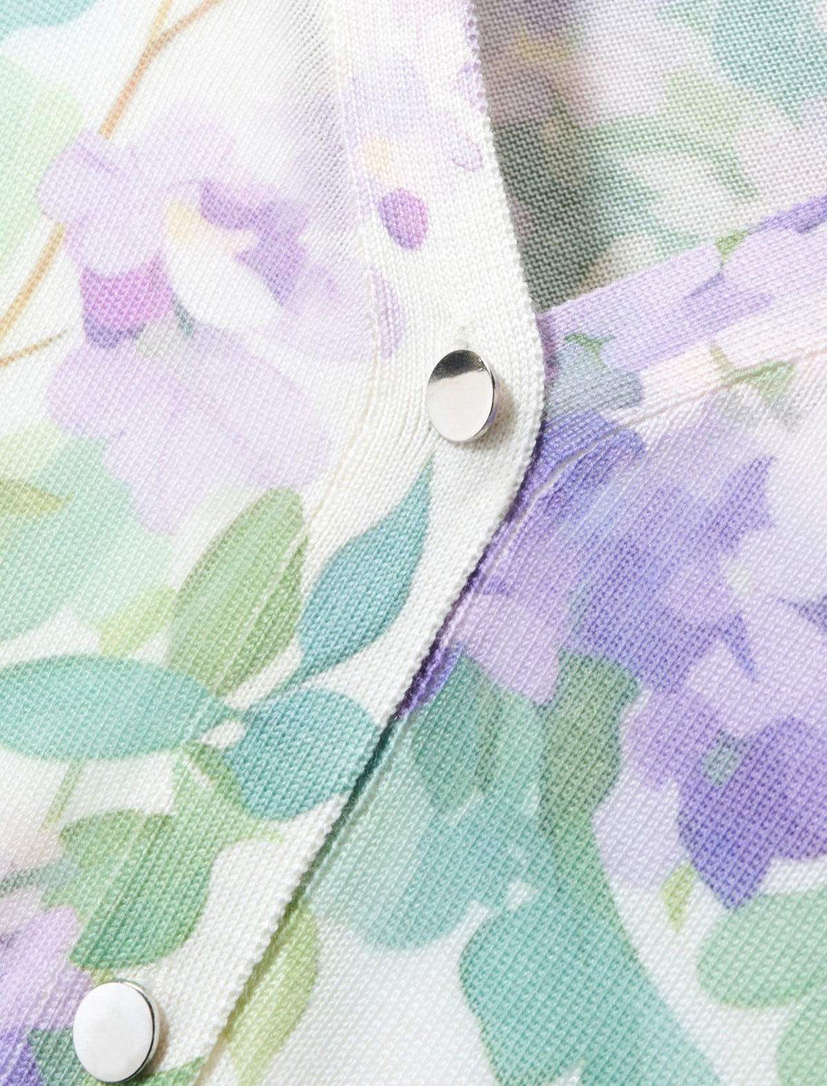 Vintage Floral‑Print V‑Neck Knit Cardigan