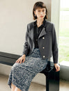Ruffle Collar Long Sleeve Button Front Blouse