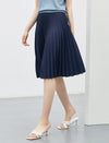 Solid Color Pleated A-Line Skirt