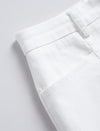 High-Waisted White Cropped Pants