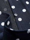 Navy Blue Polka Dot Wrap Midi Dress