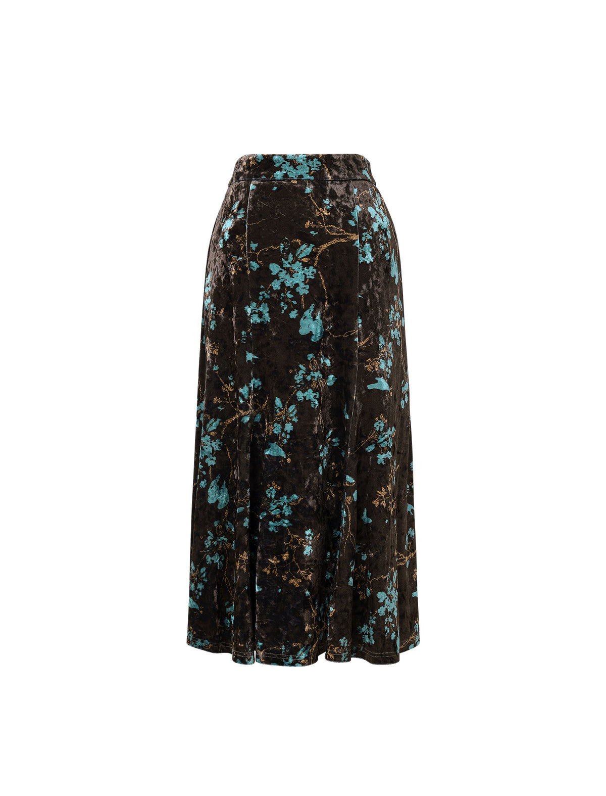Floral Print High-Waist A-Line Midi Skirt