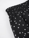 Chiffon Black Polka Dot Tiered Midi Skirt