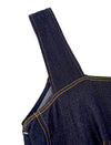 Denim Square Neck Midi Dress