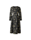 Floral Print Long-Sleeve Column Maxi Dress