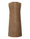 Brown Wool Loose Sleeveless Midi Dress