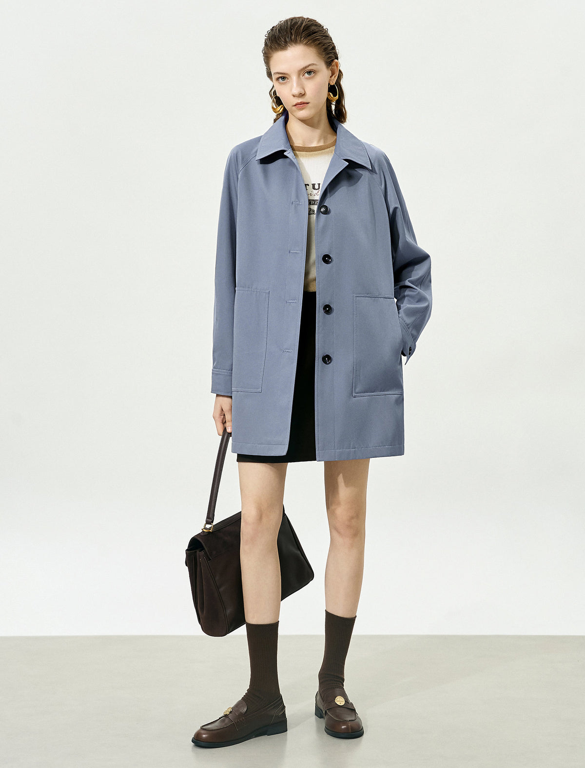 Vintage Loose Mid-Length Trench Coat