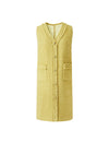 V-Neck Wool-Blend Sleeveless Knee-Length Dress