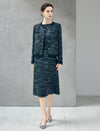 Textured Sleeveless Sheath Midi Dress