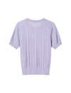 Short-Sleeve Ribbed Button-Front d Knit Top