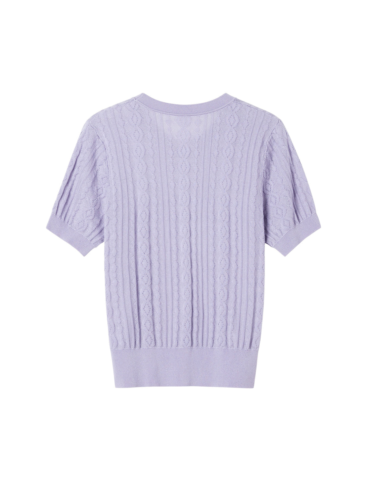 Short-Sleeve Ribbed Button-Front d Knit Top