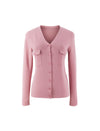 V-Neck Long Sleeve Button-Front Knit Cardigan