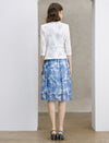 Lace Tailored Blazer with Three Quarter Sleeves