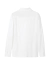 White Minimalist Loose Lapel Long-Sleeve Shirt