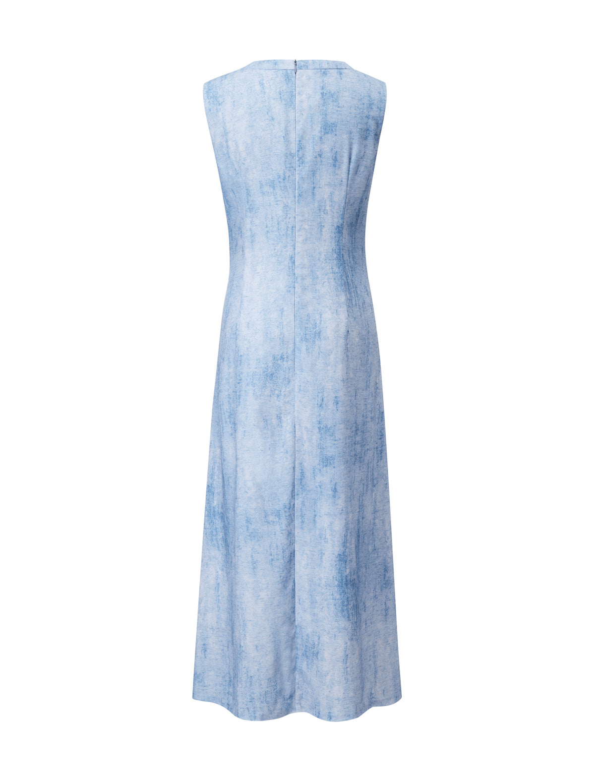Front Pleat Sleeveless Midi Dress