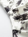 Watercolor Floral Print Qipao-Style Midi Dress