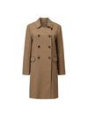 Brown Double-Breasted Notched-Lapel Trench Coat
