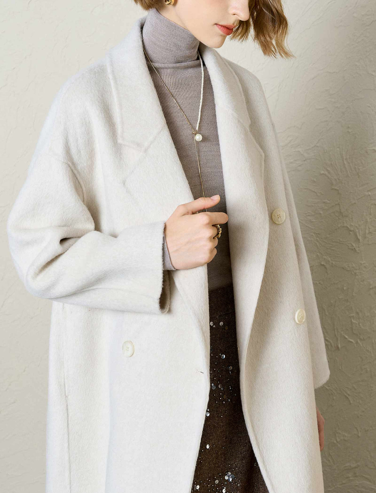 100% Australian Superfine Wool Double-Breasted Coat