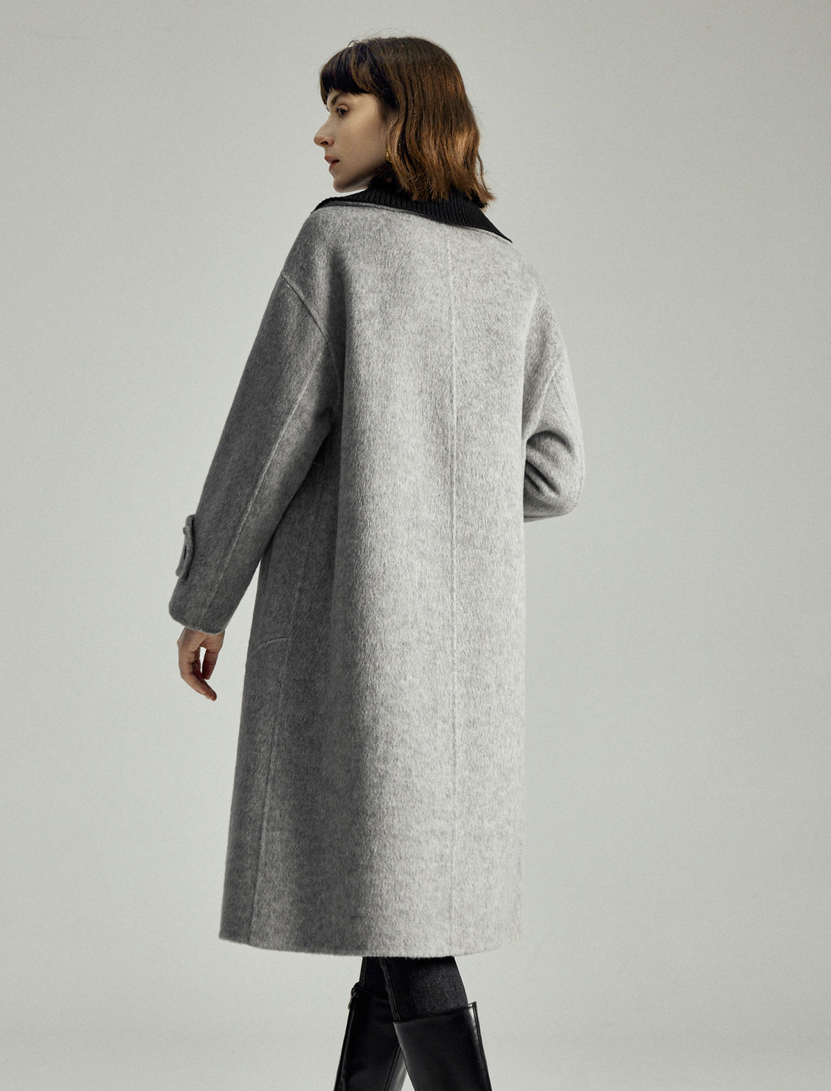 Double-Faced Wool Layered Mid-Length Coat