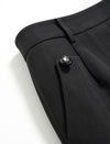 Button Pockets Back Slit High Waist Pencil Skirt