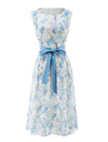 Floral Lace Sleeveless Midi Dress