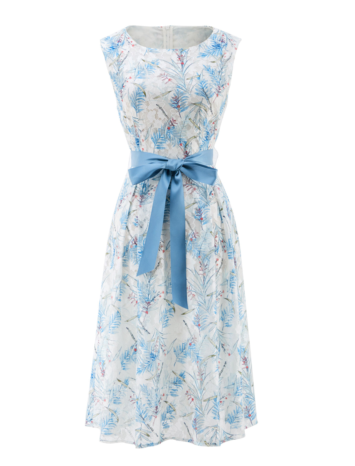 Floral Lace Sleeveless Midi Dress