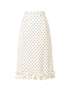 Polka Dot Ruffle Hem Midi Skirt