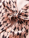 100% Mulberry Silk Bow Tie Neck Print Blouse