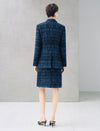 Metallic Plaid Double Breasted Blazer