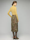 Floral Print Pocket Straight-Fit Midi Skirt