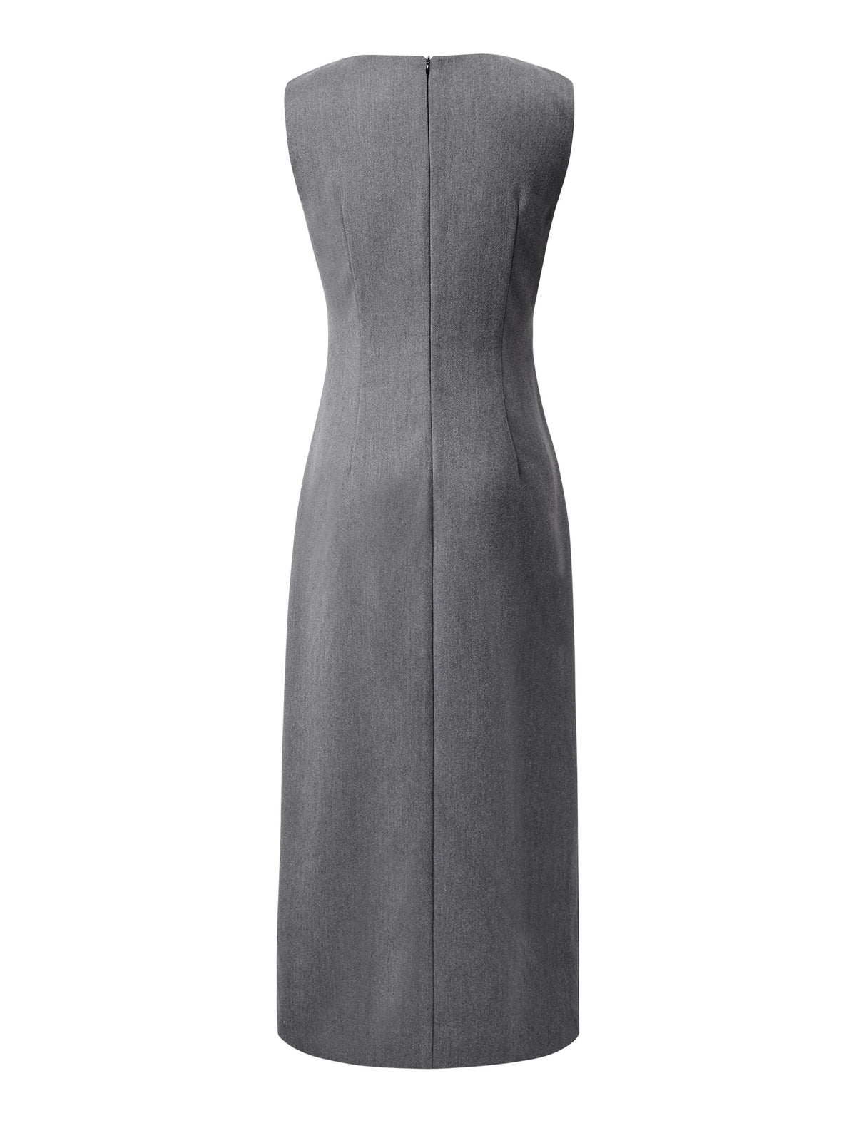Side Ruched Sleeveless Midi Dress