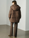 Brown Removable Hood Down Jacket