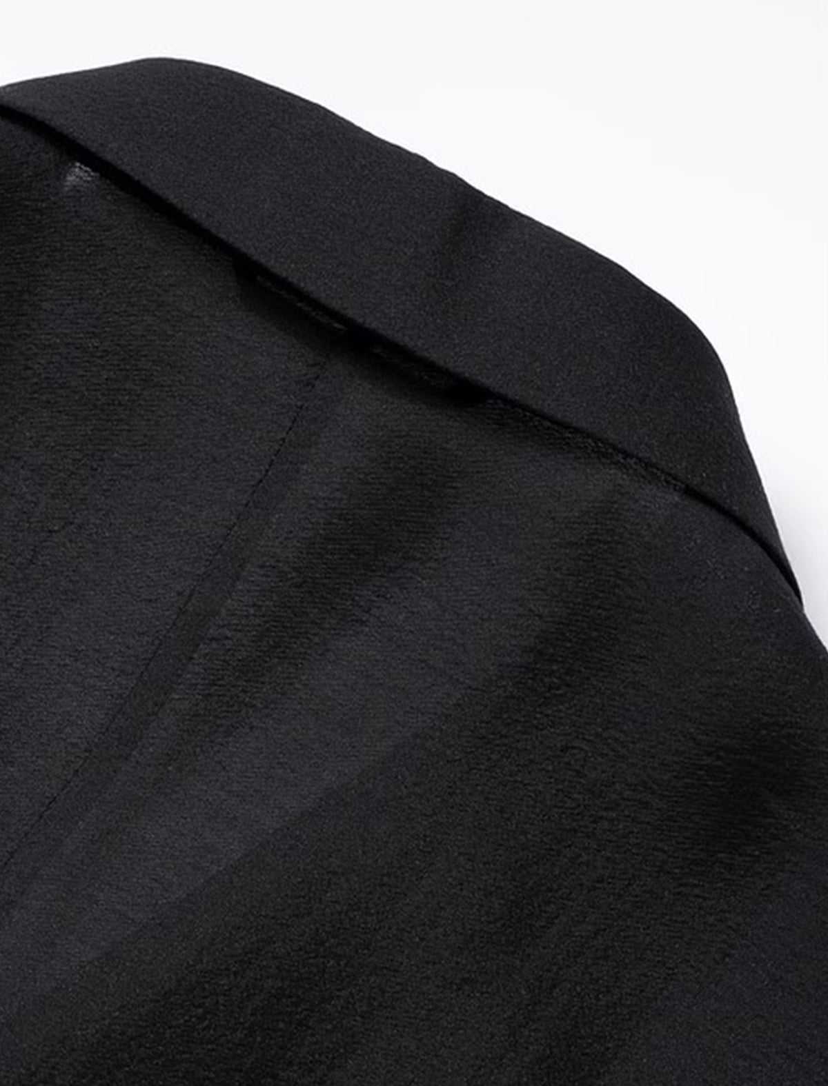 Tencel Blend Asymmetric Wrap Cinched Waist Blazer