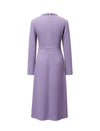 Lavender Beaded Neckline Twist Detail Midi Dress