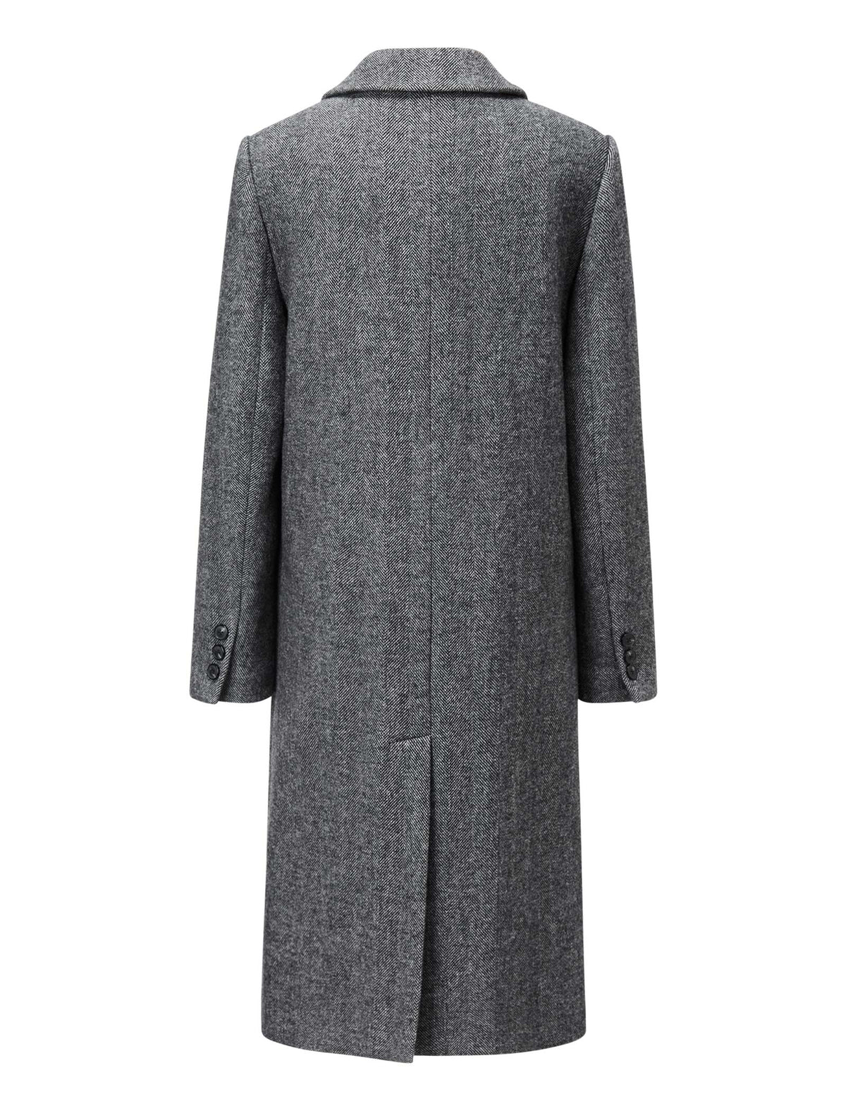 Herringbone Wool-Blend Coat