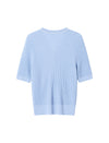 Blue Short-Sleeve V-Neck Button-Front Cardigan
