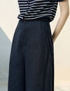 High Waisted Linen Blend Wide Leg Pants